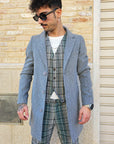 Cappotto Monopetto Grigio Tramato