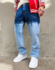 Jeans Baggy Bicolor Blue