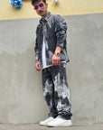 Completo Baggy Jeans Laserizzato Slavato