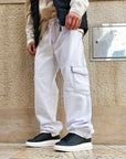 Jeans Cargo Baggy Bianco