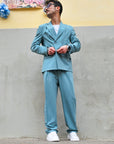 Abito Doppiopetto Baggy Fit Verde Acqua