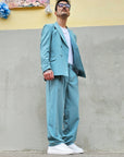 Abito Doppiopetto Baggy Fit Verde Acqua