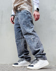 Jeans Grey Baggy Marmorizzato