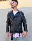Giacca Chiodo In Ecopelle Nero