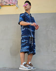 Completo Cargo Slavato Blu