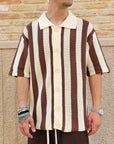 Camicia Polo Traforata Rigata