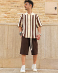Camicia Polo Traforata Rigata