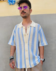 Camicia Polo Traforata Rigata