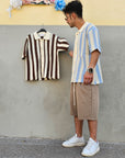 Camicia Polo Traforata Rigata