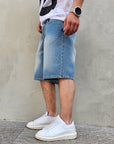 Bermuda Jeans Basic Blu