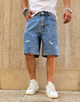 Bermuda Jeans Tokio Blu Marmorizzato