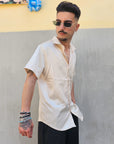 Camicia In Raso Beige