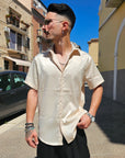 Camicia In Raso Beige