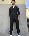 Abito Doppiopetto Nero 4 Bottoni Baggy fit