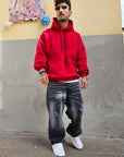 Felpa Basic Over Rossa