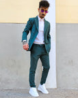Abito Doppiopetto 4 Bottoni Verde Gucci Slim