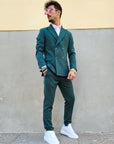 Abito Doppiopetto 4 Bottoni Verde Gucci Slim