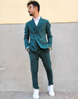Abito Doppiopetto 4 Bottoni Verde Gucci Slim