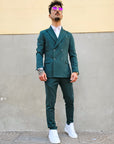 Abito Doppiopetto 4 Bottoni Verde Gucci Slim