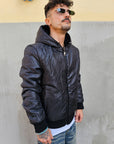 Giubbino Bomber Pelliccia Reversibile Nero