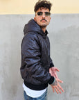 Giubbino Bomber Pelliccia Reversibile Nero