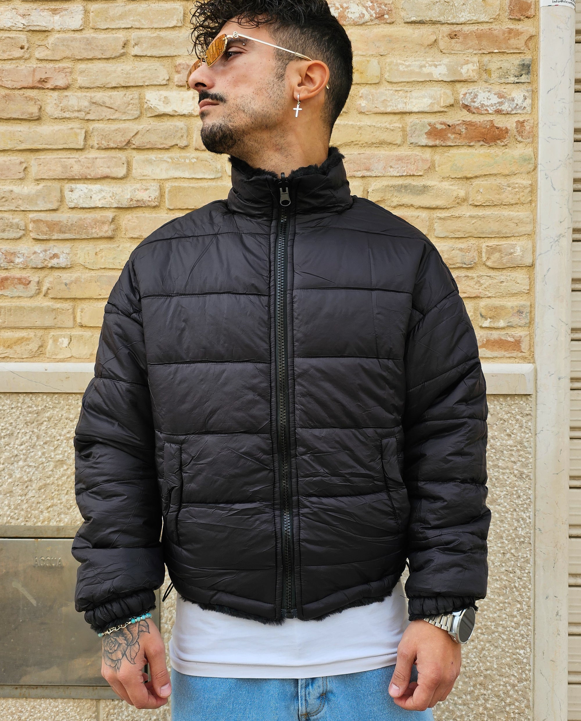 Giubbino Bomber Pelliccia Reversibile Crop