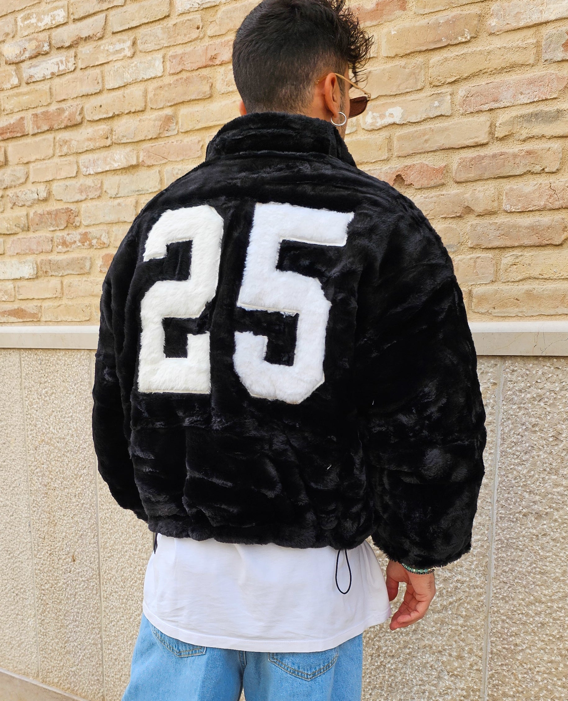 Giubbino Bomber Pelliccia Reversibile Crop