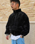 Giubbino Bomber Pelliccia Reversibile Crop