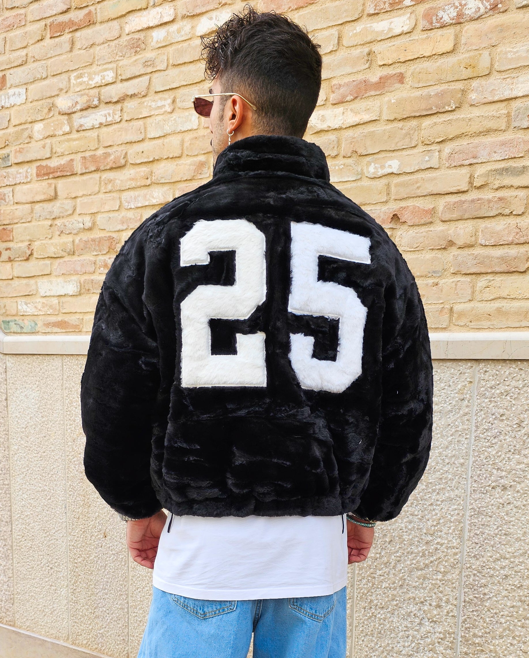 Giubbino Bomber Pelliccia Reversibile Crop
