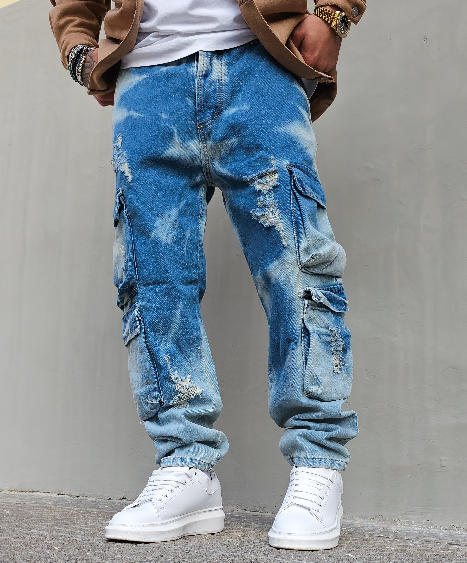 Jeans Cargo Slavato Blue