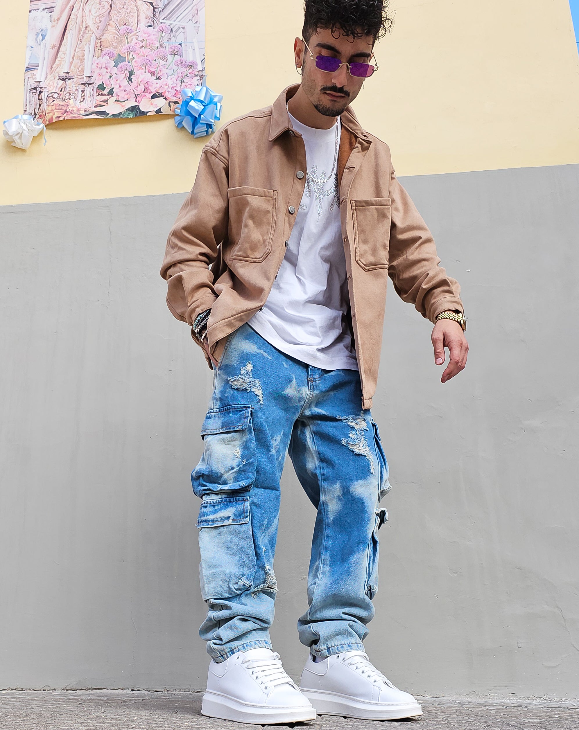 Jeans Cargo Slavato Blue