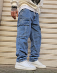 Jeans Cargo Baggy Basic Blue