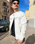 Giacca Biker In Ecopelle Bianco