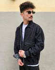 Giacca Di Jeans Zip Nera