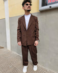 Abito Baggy Doppiopetto 4 Bottoni Testa Di Moro