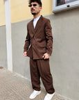 Abito Baggy Doppiopetto 4 Bottoni Testa Di Moro
