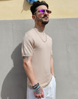 T-shirt Mezzo Collo In Filo