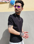 T-shirt Mezzo Collo In Filo