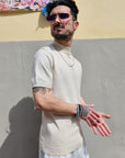 T-shirt Mezzo Collo In Filo
