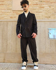 Abito Doppiopetto 4 Bottoni Baggy Fit Nero