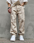 Jeans Marmorizzato Beige Baggy