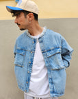 Giacca Di Jeans Crop Sfrangiata