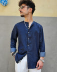 Camicia in Jeans Coreana Sfrangiata