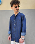 Camicia in Jeans Coreana Sfrangiata