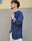 Camicia in Jeans Coreana Sfrangiata