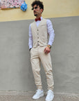 Completo Gilet Beige Slim Fit