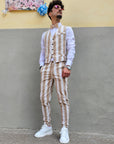Completo Gilet Riga Beige Slim Fit