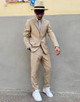 Abito Monopetto Tramato Beige