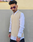 T-shirt Gilet Smanicato In Filo