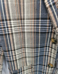 Giacca Monopetto Scozzese Blu